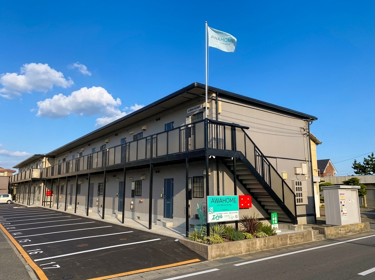 AWAHOME apartment building in Matsushige, Tokushima